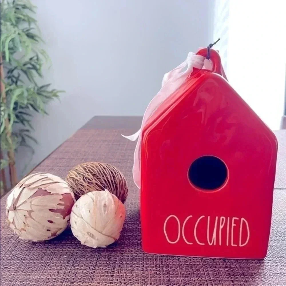 Rae Dunn OCCUPIED Ceramic Birdhouse